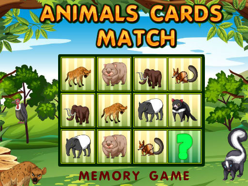 Animals Cards Match online Puzzle game