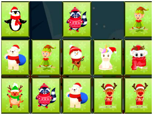 Animals Memory Xmas online Puzzle game