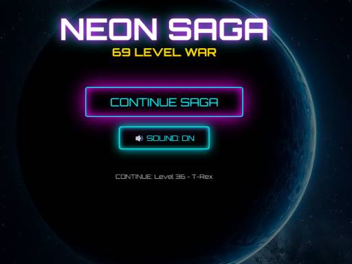 Neon Saga Tic Tac Toe: 69 Level War online game